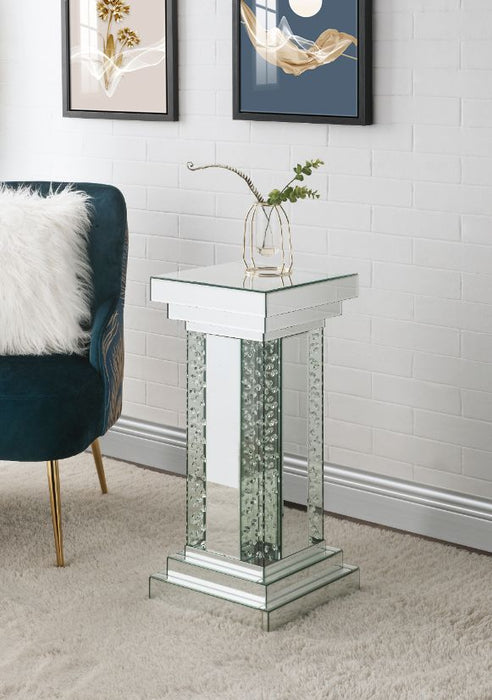 Nysa Glam Pedestal Stand with Faux Crystals Inlay