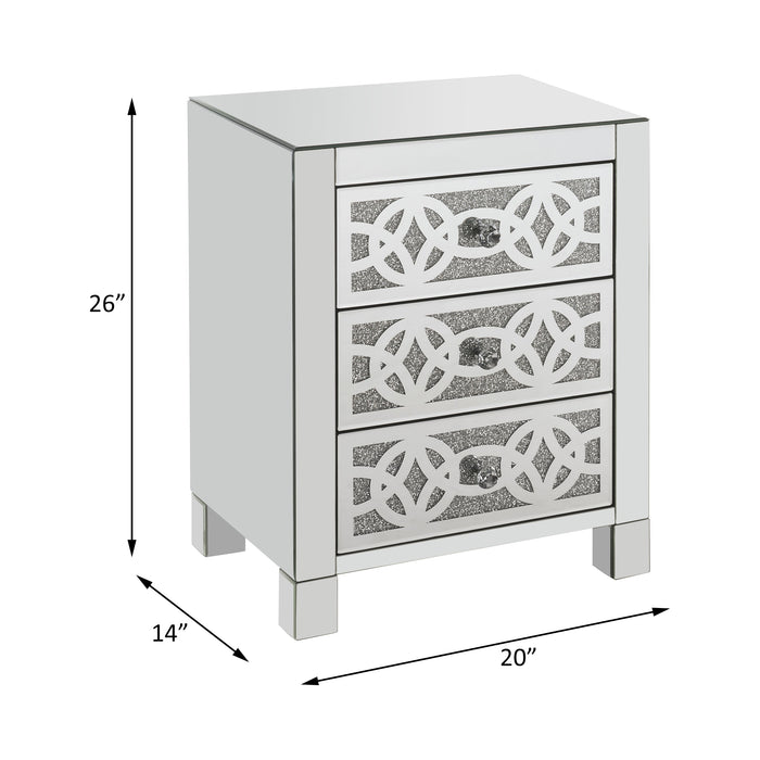 Noralie 3 Drawers 20"L Glam Rectangular Accent Table