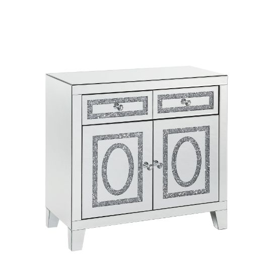 Noralie 32"H Glam Cabinet with Tapered Legs