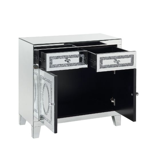 Noralie 32"H Glam Cabinet with Tapered Legs