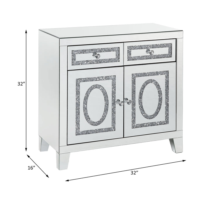 Noralie 32"H Glam Cabinet with Tapered Legs