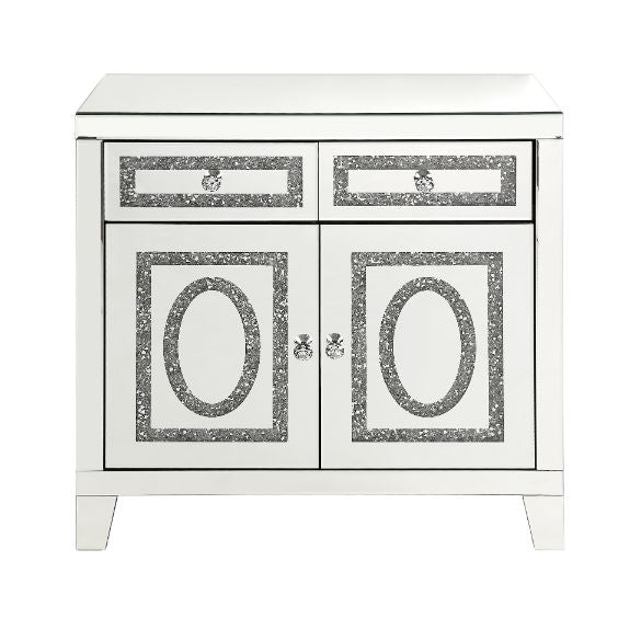 Noralie 32"H Glam Cabinet with Tapered Legs