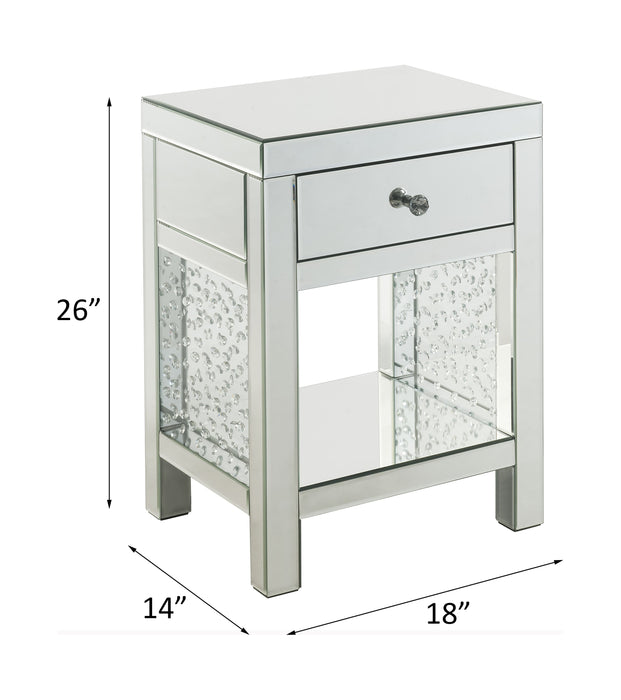 Nysa 1-Drawer 1-Shelf Rectangular Accent Table