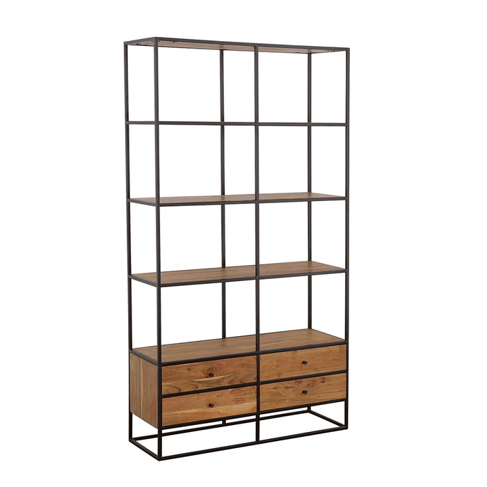 Coaster Belcroft 4-drawer Etagere Natural Acacia and Black Default Title