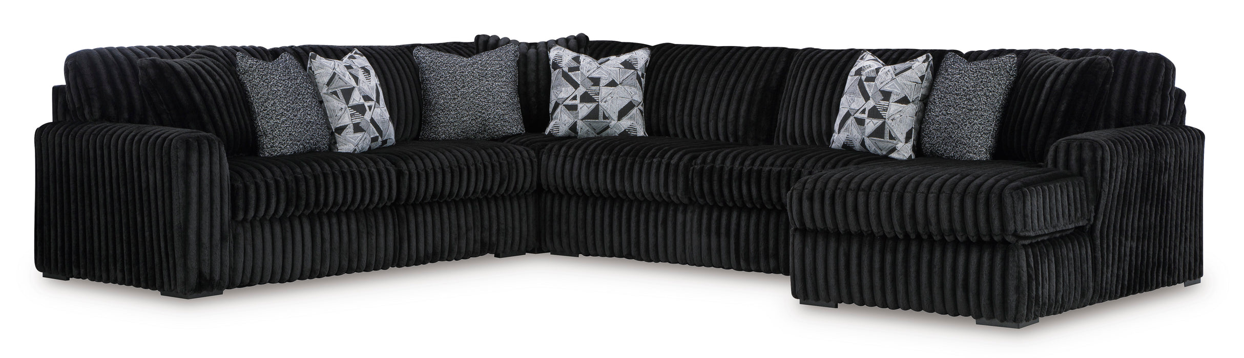 Midnight-Madness 4-Piece Sectional with Chaise