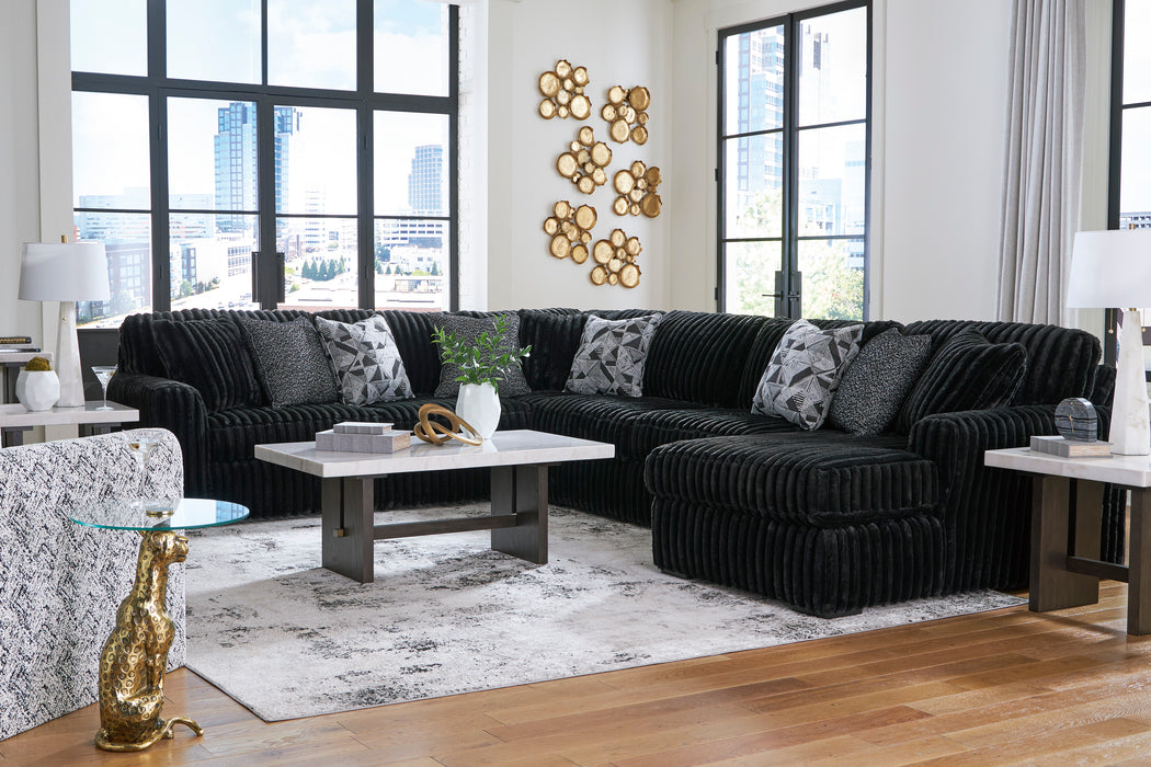 Midnight-Madness 4-Piece Sectional with Chaise