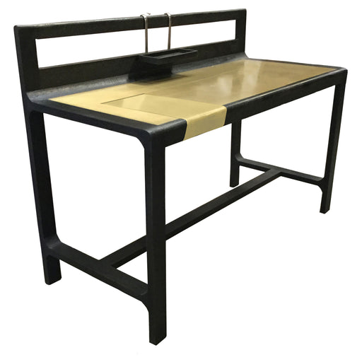 Purston 55-inch Writing Desk with Storage Black and Brass