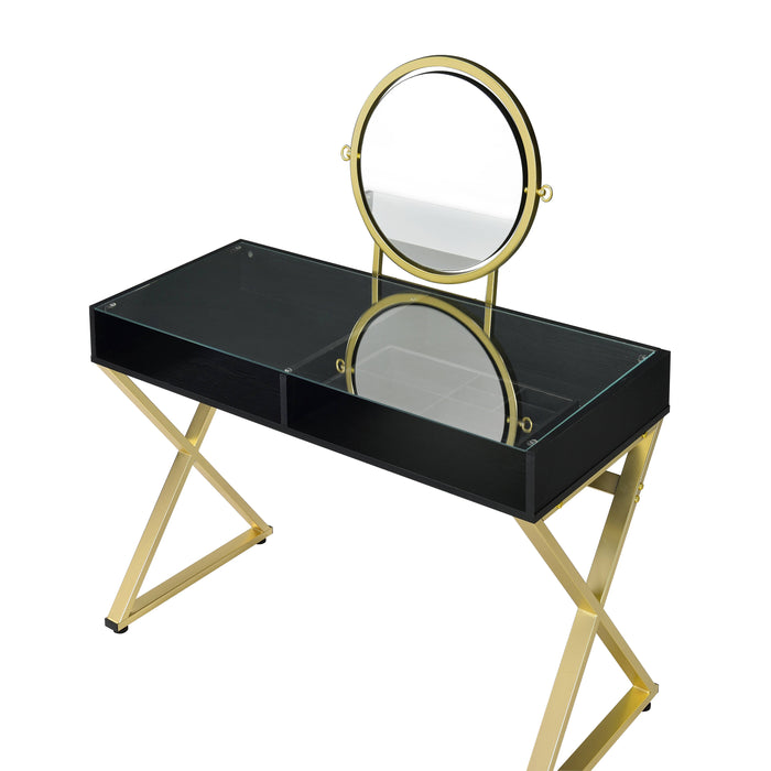 Coleen 42"L Vanity Desk with Mirror & Jewelry Tray