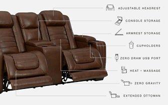 Backtrack Power Reclining Loveseat with Console