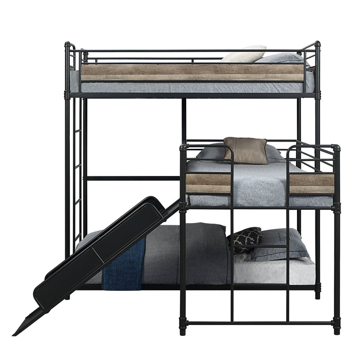 Brantley L-Shaped Metal Triple Bunk Bed (T/T/T)