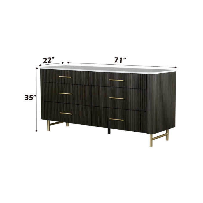 Clayten Rectangular 6-Drawer Dresser