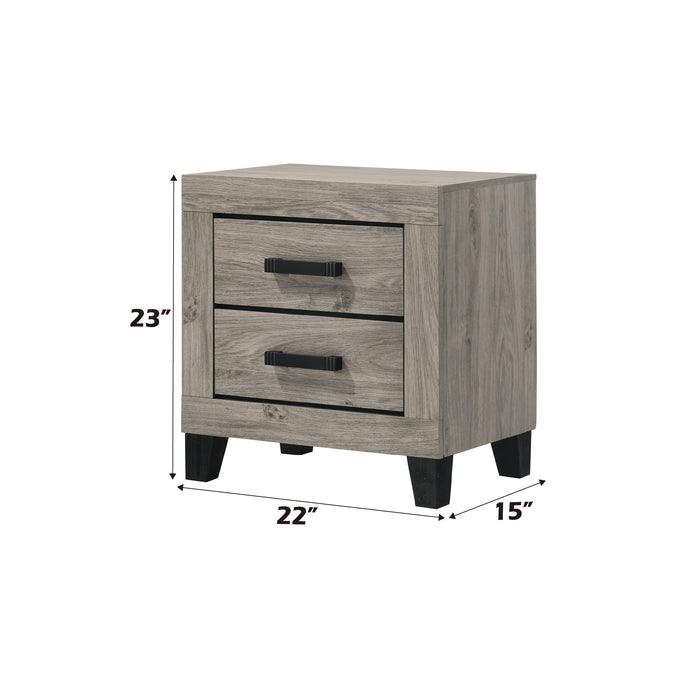 Mari 22"L Rectangular 2-Drawer Nightstand