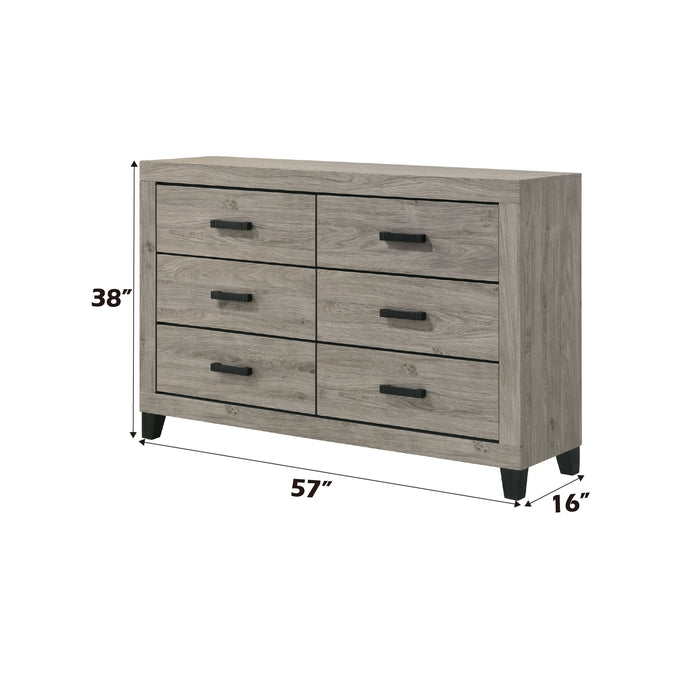 Mari 57"L Rectangular 6-Drawer Dresser