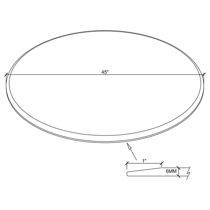 45-inch 6mm Round Clear Tempered Glass Top