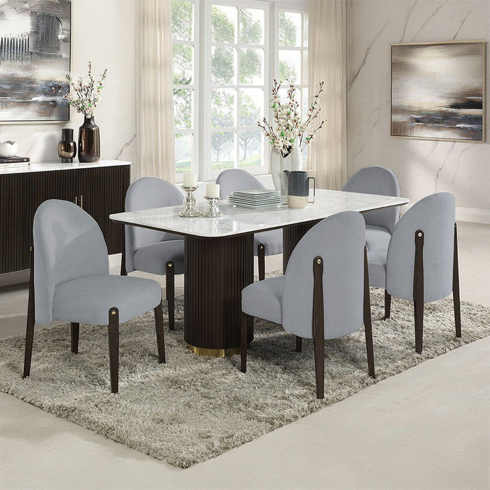 Clayten Dining Table with Engineering Marble Top Set