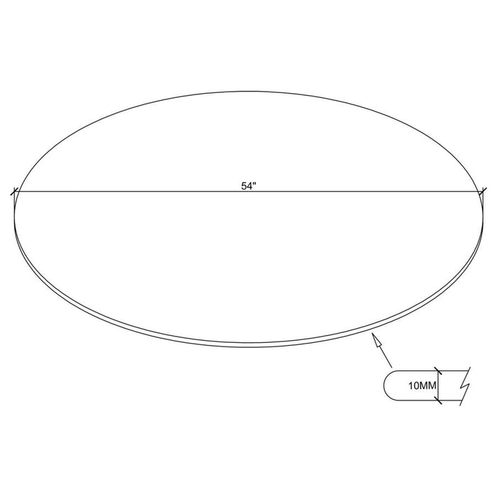 54-inch 10mm Round Clear Tempered Glass Top