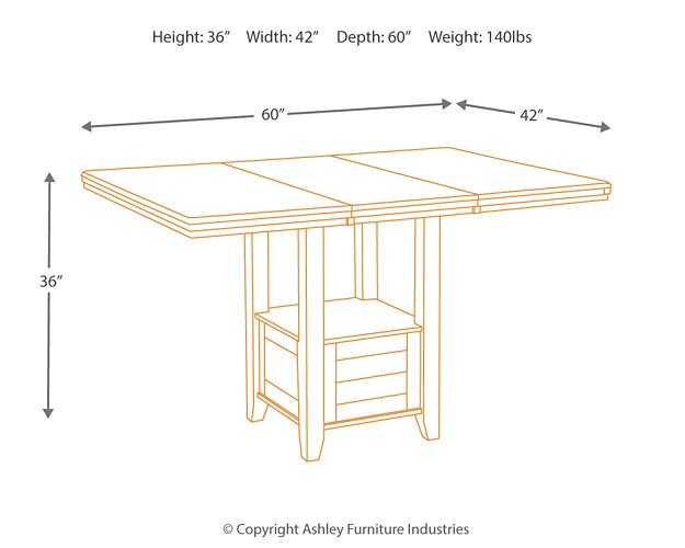 Mesa extensible de comedor con altura de mostrador Haddigan