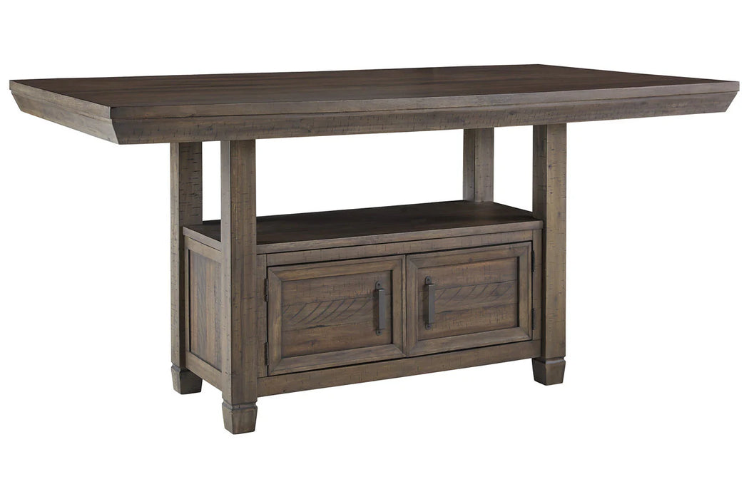 Johurst Grayish Brown Counter Height Dining Table