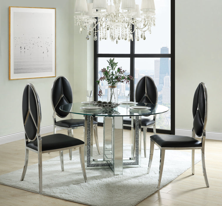 Noralie 52"Dia Glam Dining Table with Sled Base