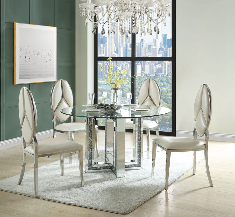 Noralie 52"Dia Glam Dining Table with Sled Base