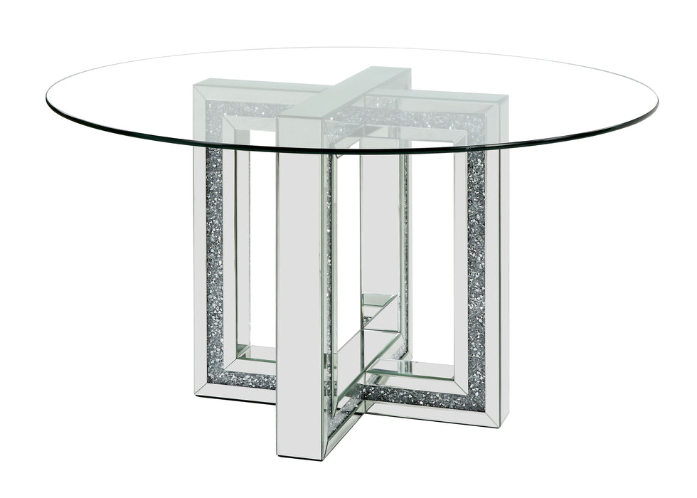 Noralie 52"Dia Glam Dining Table with Sled Base