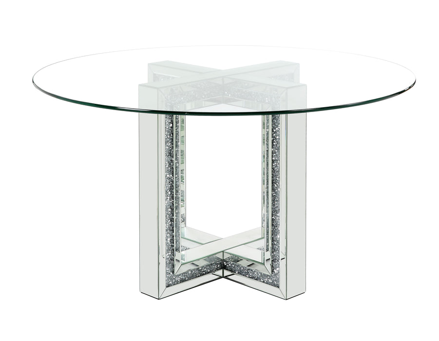 Noralie 52"Dia Glam Dining Table with Sled Base