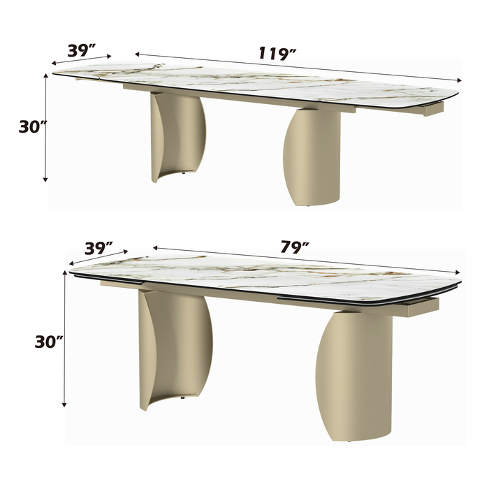 Cora Rectangular Dining Table with Leaves