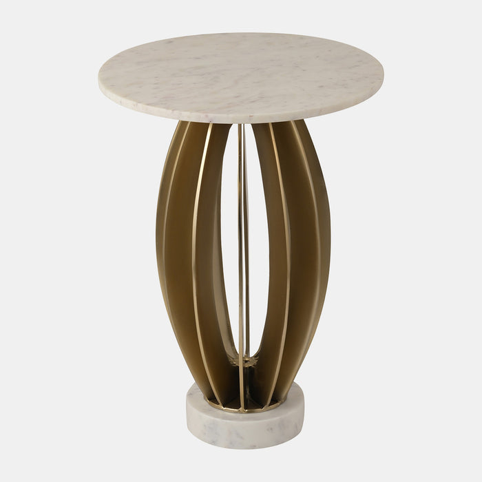 25" Laurent White Marble Table