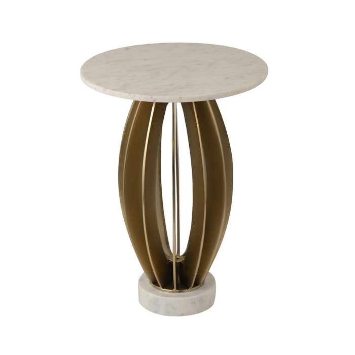 25" Laurent White Marble Table