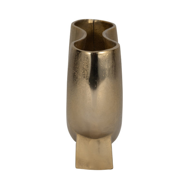 Abyss Arrow Shaped Metal Vase, Gold