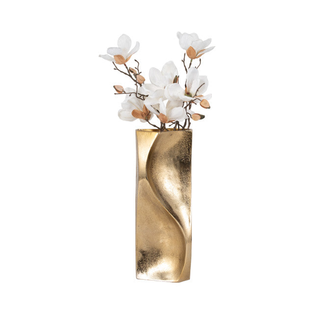 Warner Pinched Metal Vase, Gold