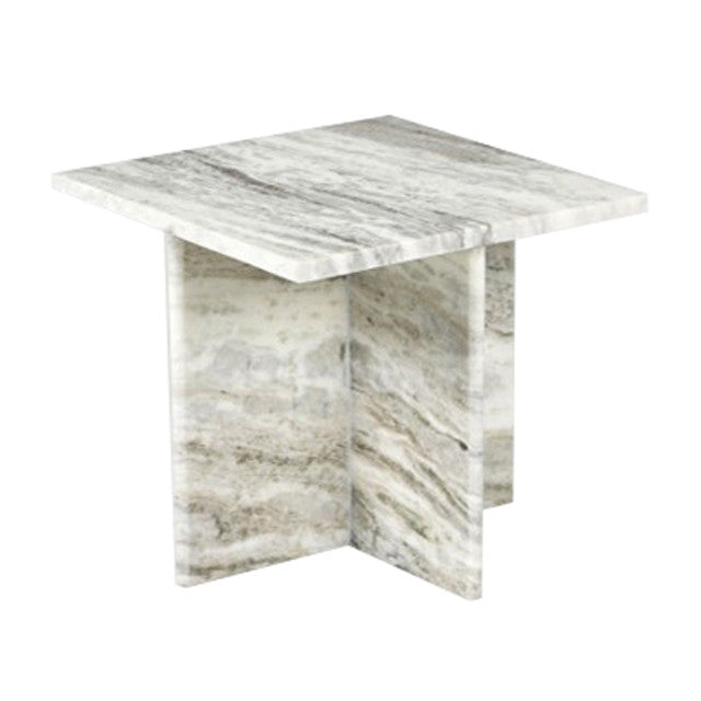 18" Rommi Large Marble Table, White