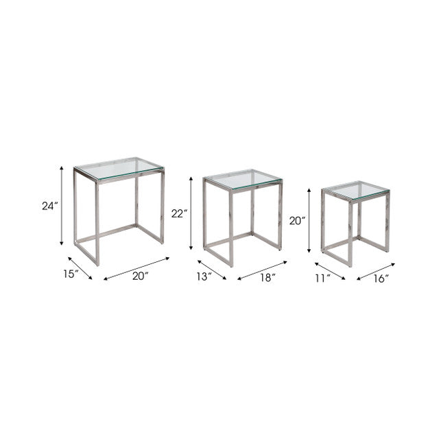 20/22/24" Maxwell Stainless Steel Nesting Tables