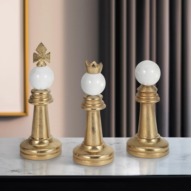 8/9/10" Turin Gold Chess Pieces