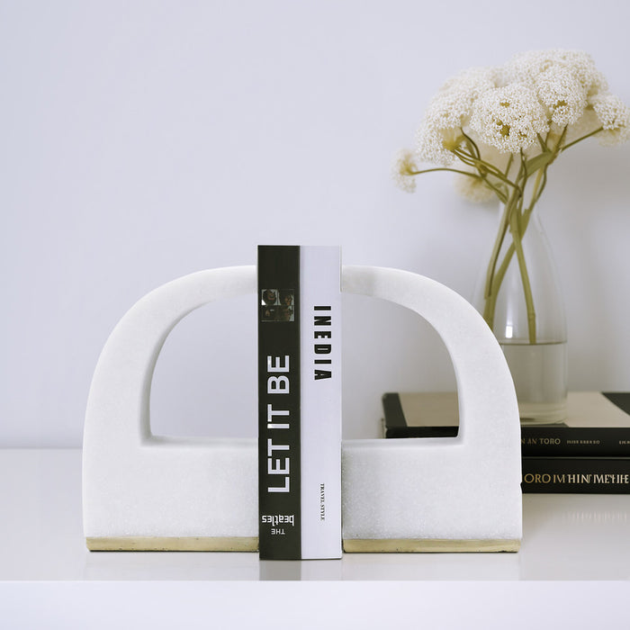 10" Quote Bookends in White