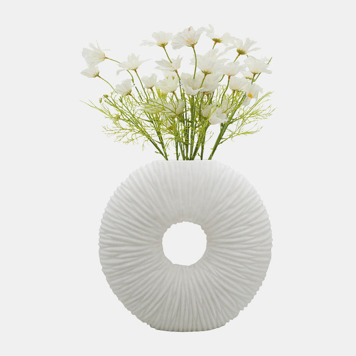 Nataly Quartz Resin Vase, White