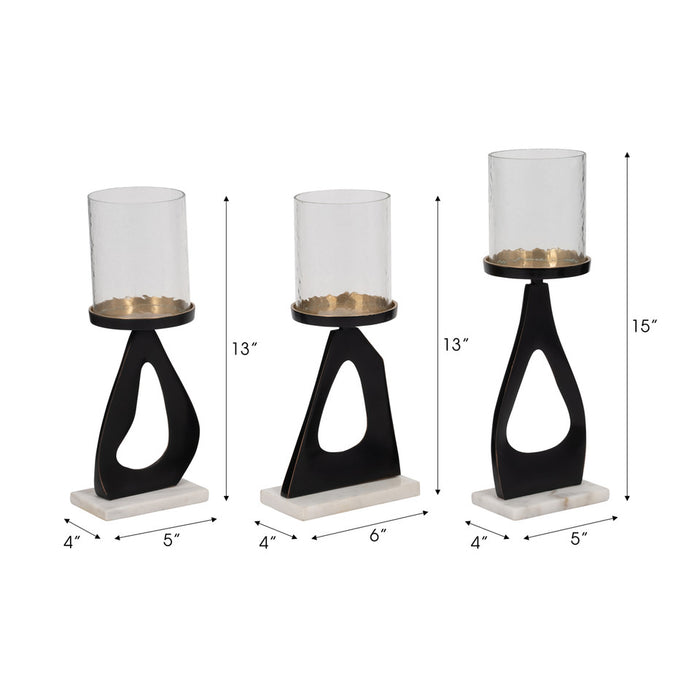 13/13/15" Provence Black Candle Holders