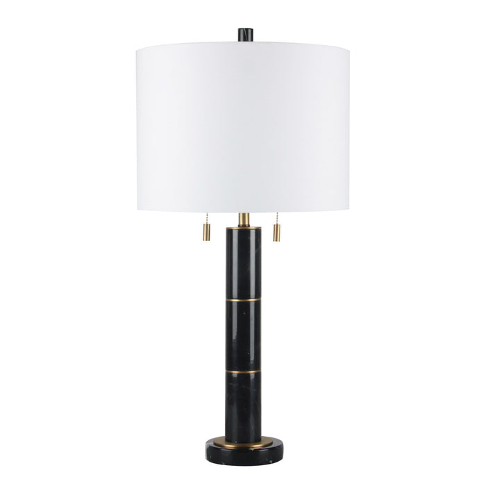 27in Odina Marble Table Lamp Black/White