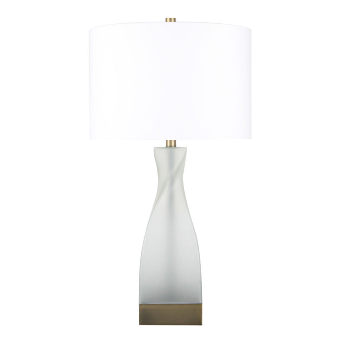28in Fergana Glass Table Lamp Clear/White