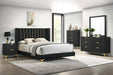 Coaster Kendall Upholstered Tufted Bedroom Set Black Queen Set of 5