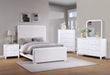 Coaster Anastasia Boucle Upholstered Bedroom Set Pearl White and Beige Cal King Set of 5