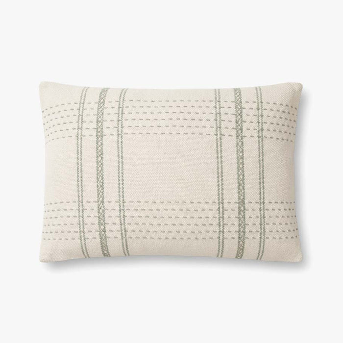 Magnolia Home by Joanna Gaines x Loloi Pillows PMH0015 Ivory / Sage