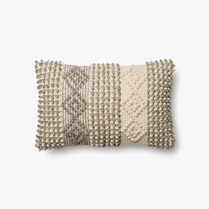 Magnolia Home by Joanna Gaines x Loloi Pillows P0461 Grey / Ivory