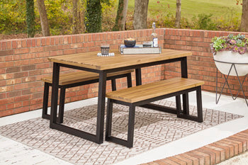 Town Wood Outdoor Dining Table Set (Set of 3)