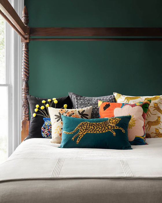 Rifle Paper Co. x Loloi Pillows P6055 Teal / Gold