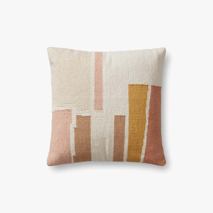 Magnolia Home by Joanna Gaines x Loloi Pillows PMH0001 Ivory / Multi