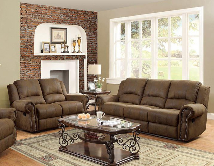 Sir Rawlinson Motion Reclining Sofa & Loveseat Living Room Set