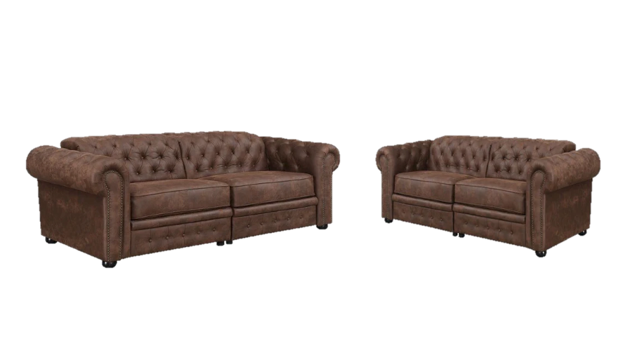 Florence Sofa & Loveseat Power Madre Mocha