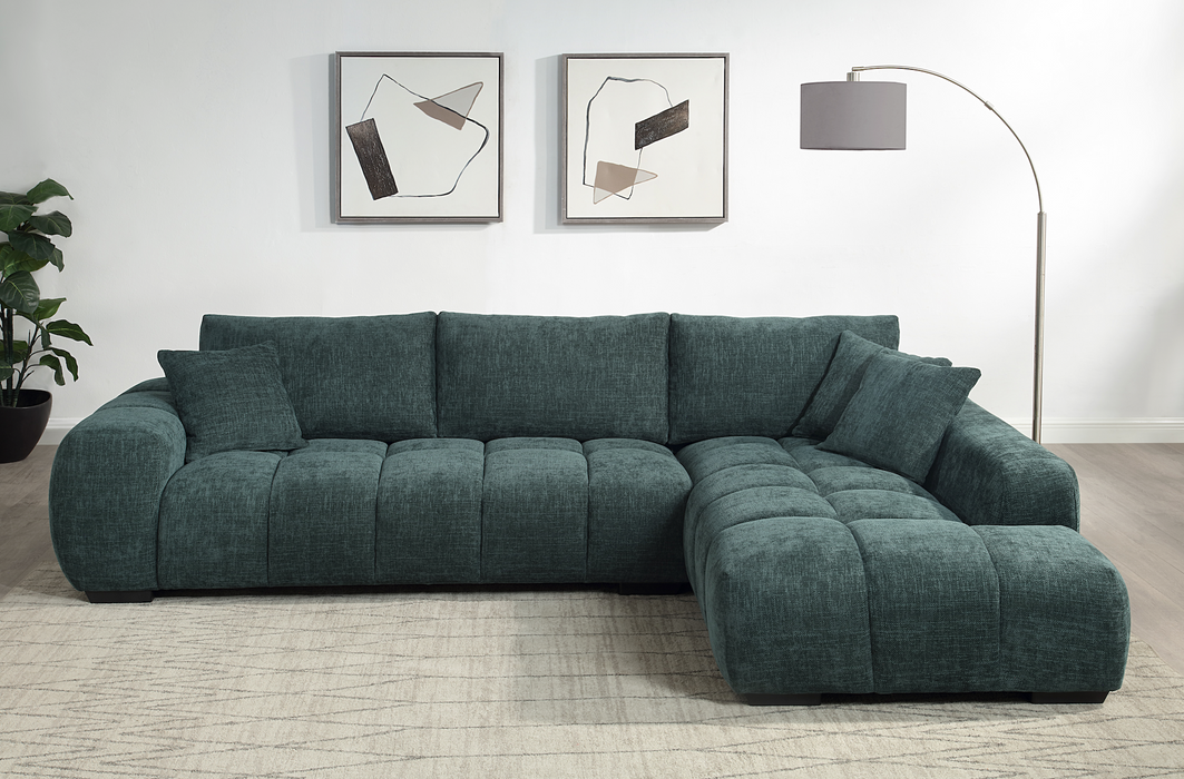 Chosen Upholstered Sectional Sofa in Green