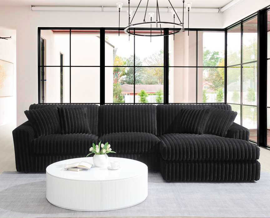 Luxe Sectional with Chaise in Black